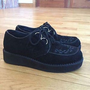 Women's New Look Black Creepers 11 Platform Shoes Oxford