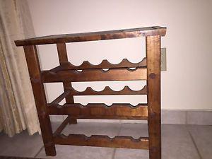 Wood wine rack with cheese board