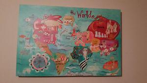 World Map Canvas Picture