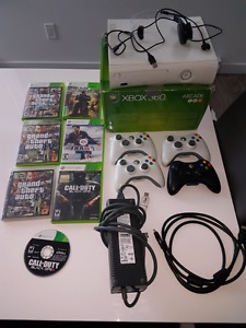 XBOX  CONTROLLERS AND GAMES PLUS HEADSET AND USB
