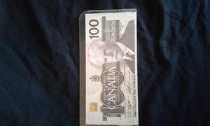  mint canadian 100 bill