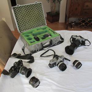 3 Nikkormat SLR film Cameras c/w lens