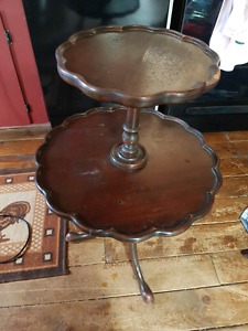 Antique 2 tier pie crust table