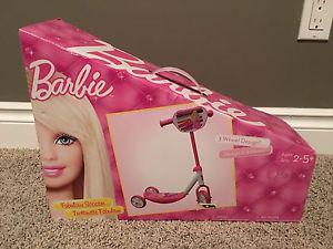 BRAND NEW! Girls Barbie 3 wheel scooter