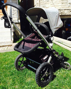 BUGABOO FROG STROLLER - BLACK WITH EXTRA SILVER SHADE