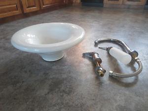 Bathroom bowl sink and taps
