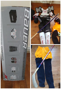 Bauer Youth Hockey Starter Kit PLUS stick, socks, shorts