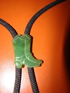 Bolo with 1 ½ inch Jade Cowboy Boots