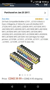 Brother Printer Ink B-LC103BK B-LC103Y B-LC103M B-LC103C