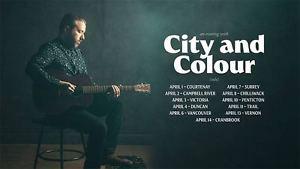 City & Colour 3 tickets for sale! Key City April 14th