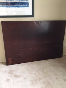 Dbl/Queen padded headboard - chocolate brown bonded leather