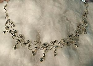 Delicate Crystal and Faux Pearl Necklace