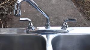 Double Stainless Steel Sink And Faucet