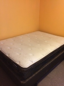Double mattress/box spring/metal bed frame