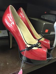 Enzo Angiolini Red Bow Leather Pump