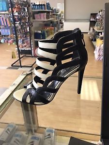Enzo Angiolini black and white heels