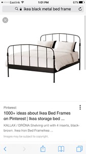 IKEA Double Bed Frame (Black/Metal)