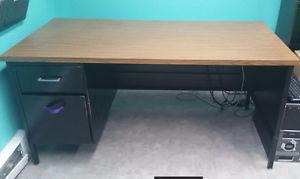 Large Metal Office Desk with 2 Drawers 30"D x 60"W x 29"H
