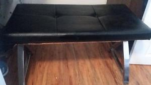 Leather and silver bench seat