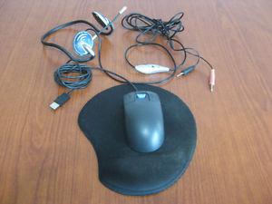 MUST SELL Headphone Microphone attachment,Mouse & Pad