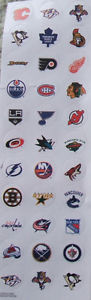 NHL team logo sticker sheets