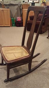 Old cane seat rocking chair