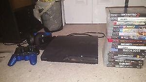 PS3 - TWO CONTROLLERS & HEADSET & GAMES