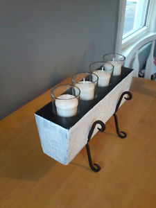 RECLAIMED WOOD BLOCK CANDLE HOLDER