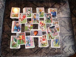 SOCCER CARDS, SEVERAL HUNDRED OLD CARDS 80's 90's $50 ALL