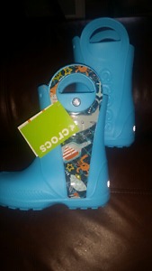 Size 2 new crocs rain boots
