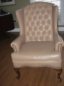 Soft Leather Wing Chair