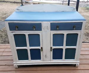 Solid wood refinished cabinet