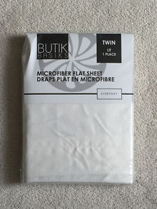 Twin White Microfibre Flat Sheet Brand New