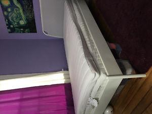 Twin bed + mattress + memory foam topper