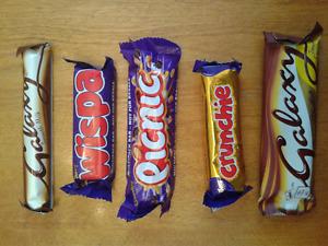 Various British Chocolate Bars
