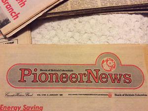 Vintage Bank of British Columbia "Pioneer News" Newspapers