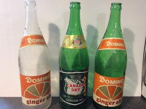 Vintage Domino and Ginger Ale Bottles