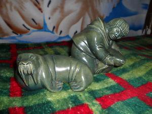 Vintage Eskimo Seal Walrus Canadian Made $30 each. Both for