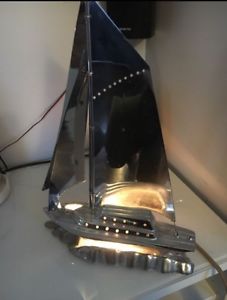 Vintage Silver Sailboat Lamp