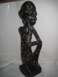 Vintage Wood Hand Carved Hand Painted Tribal Figure