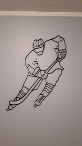 Wall mount hockey player for sale