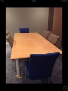 Wanted: Maple DIning set with 6 custom Mico fibre chairs