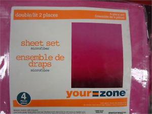 Zone Sheet Set-Double 4 pc brand new only 