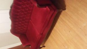 antique couch red velvet
