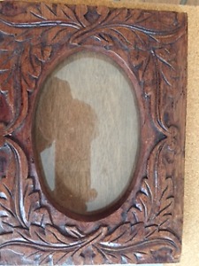 hand-carved wooden picture frame
