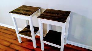 hand made rustic style end tables