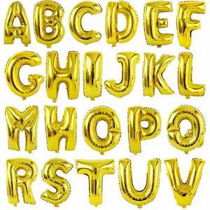 16 INCH ALPHABET FOIL BALLOONS GOLD (NON-INFLATED)