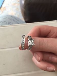 2.00 Carat TW wedding set 14k white gold