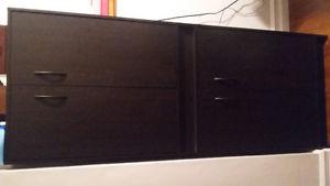 2 piece shelving unit with shelves very good condition.