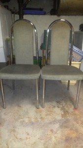 3 Grey Retro Dining Chairs.